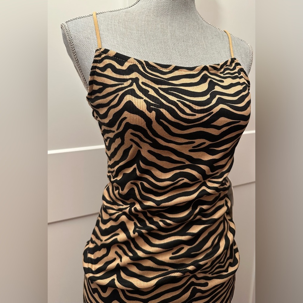 Zebra Print Sleeveless Dress